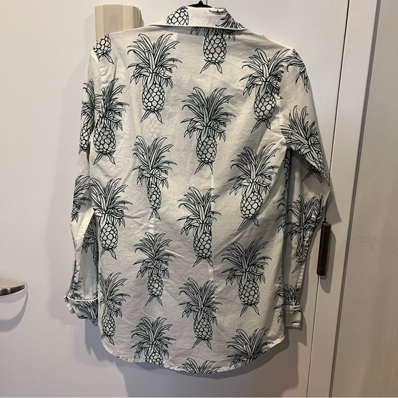 Desmond & Dempsey “Howie” pineapple print cotton pajama set - Picture 4 of 6